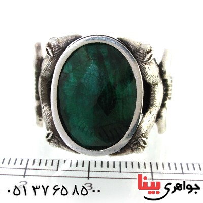 انگشتر جید سبز مردانه سنگین ایران باستان _کد:10232