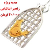 گردنبند نقره مرغ امین درشت با زنجیر ایتالیایی 