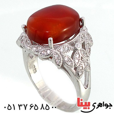 انگشتر عقیق یمنی زنانه درشت مدل آرسیما _کد:10234