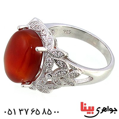انگشتر عقیق یمنی زنانه درشت مدل آرسیما _کد:10234