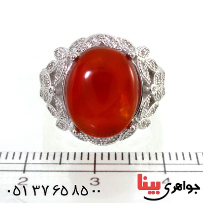 انگشتر عقیق یمنی زنانه درشت مدل آرسیما _کد:10234