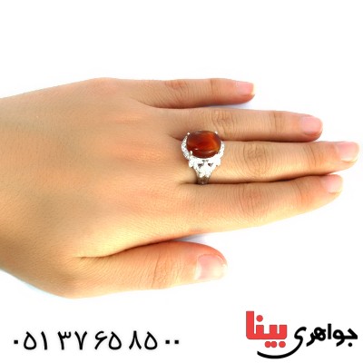 انگشتر عقیق یمنی زنانه درشت مدل آرسیما _کد:10234