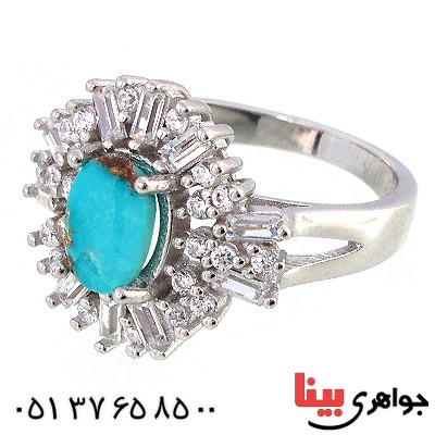 انگشتر فیروزه نیشابوری زنانه مدل افسون _کد:10235