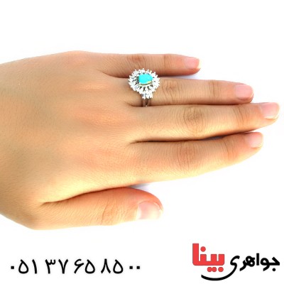 انگشتر فیروزه نیشابوری زنانه مدل افسون _کد:10235
