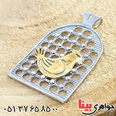 گردنبند نقره مرغ آمین _کد:10237