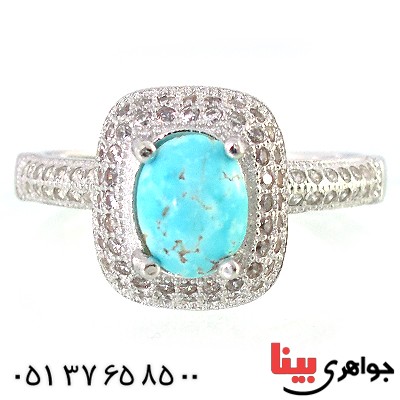 انگشتر فیروزه نیشابوری زنانه مدل تاج _کد:10238