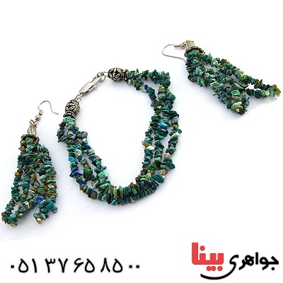 سرویس چند جواهر فیروزه و لاجورد زنانه مدل شهره _کد:10243
