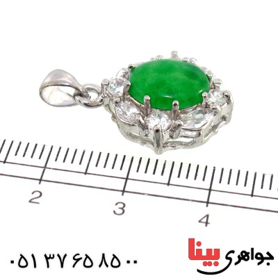 گردنبند یشم زنانه دور جواهری _کد:10251