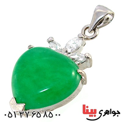 گردنبند یشم درشت مدل قلب _کد:10253