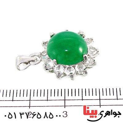 گردنبند یشم درشت دور جواهری _کد:10261