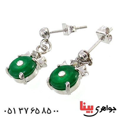 گوشواره یشم مدل آویز فانتزی _کد:10273