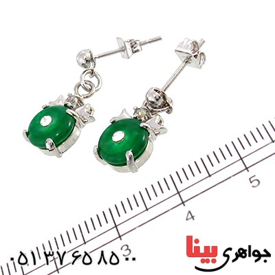گوشواره یشم مدل آویز فانتزی _کد:10273