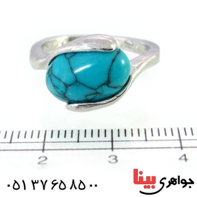 نگین انگشتر فیروزه صنعتی بیضی زیبا _کد:10284