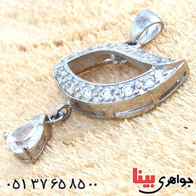 گردنبند نقره زنانه نگین سوئیسی درخشان _کد:10291