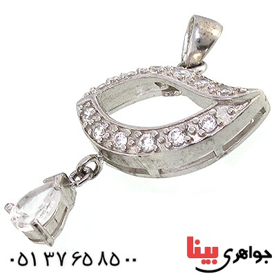 گردنبند نقره زنانه نگین سوئیسی درخشان _کد:10291