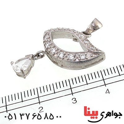 گردنبند نقره زنانه نگین سوئیسی درخشان _کد:10291