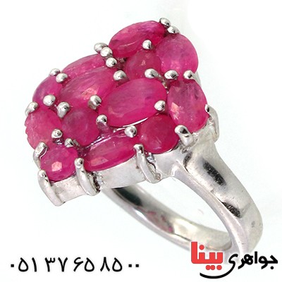 انگشتر یاقوت سرخ زنانه درشت مدل دانه اناری _کد:10293