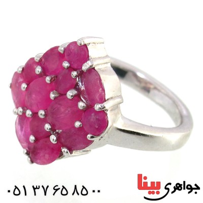 انگشتر یاقوت سرخ زنانه درشت مدل دانه اناری _کد:10293