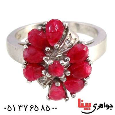 انگشتر یاقوت سرخ زنانه مدل گلاره _کد:10294