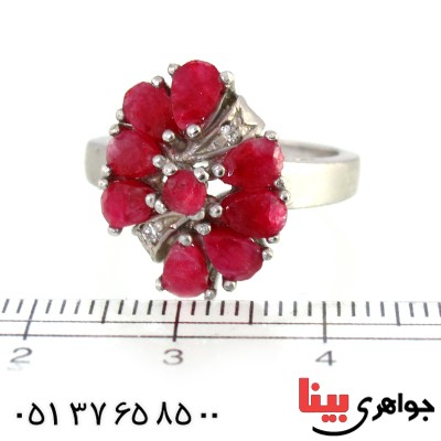 انگشتر یاقوت سرخ زنانه مدل گلاره _کد:10294
