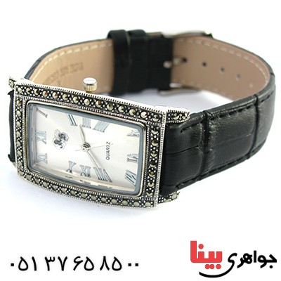 ساعت حدید مردانه مارکازیتی درشت بند چرمی _کد:10306