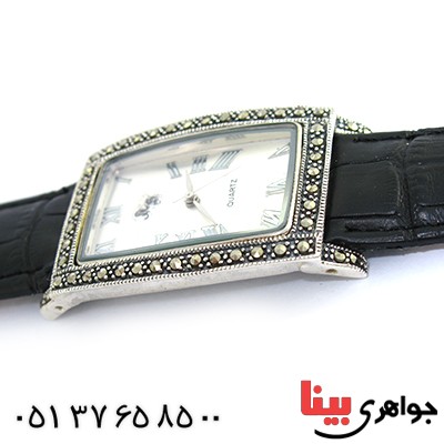 ساعت حدید مردانه مارکازیتی درشت بند چرمی _کد:10306