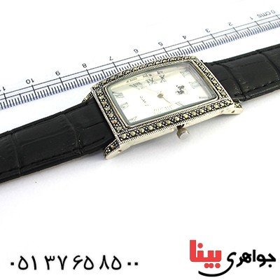 ساعت حدید مردانه مارکازیتی درشت بند چرمی _کد:10306