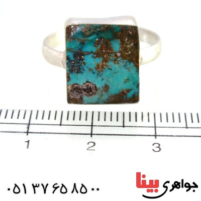 انگشتر فیروزه نیشابوری مربعی دور ساده _کد:10318