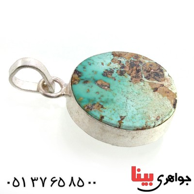 گردنبند فیروزه نیشابوری شجری دور ساده _کد:10327