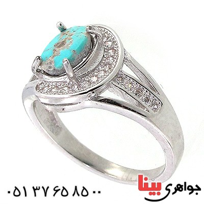 انگشتر فیروزه نیشابوری زنانه مدل ملیسا _کد:10340