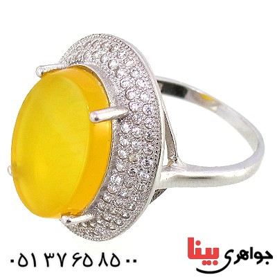 انگشتر عقیق شرف الشمس زنانه درشت مدل ملوک _کد:10344