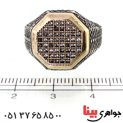 انگشتر نقره مردانه طرح برلیان _کد:10345