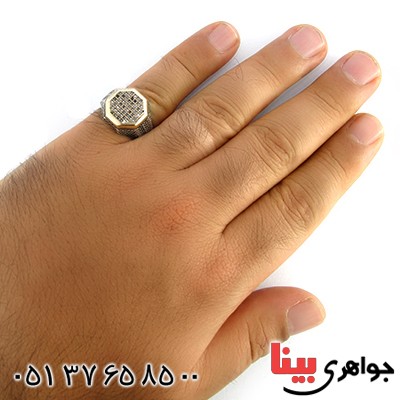 انگشتر نقره مردانه طرح برلیان _کد:10345