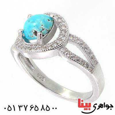 انگشتر فیروزه نیشابوری زنانه مدل آیدا _کد:10350