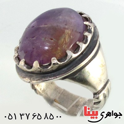 انگشتر آمتیست قدیمی درشت مردانه _کد:1449