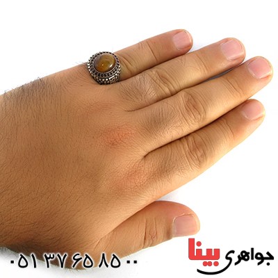 انگشتر چشم ببر مردانه درشت مدل ورساچ _کد:10352