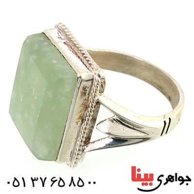 انگشتر یشم مربعی مردانه درشت با دعای رزق و روزی _کد:1450