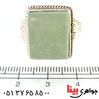 انگشتر یشم مربعی مردانه درشت با دعای رزق و روزی _کد:1450