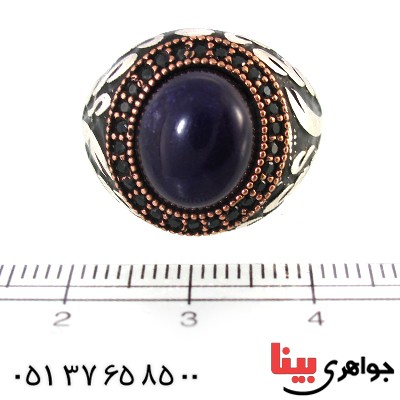 انگشتر آمتیست مردانه درشت مدل ذوالفقار _کد:10360