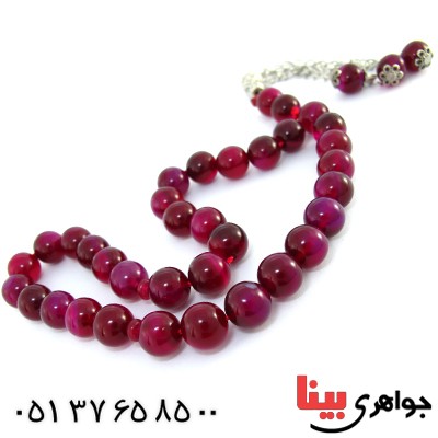 تسبیح عقیق 33 دانه ای یاقوتی خوشرنگ _کد:10361
