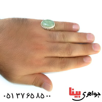 انگشتر یشم مردانه درشت با دعای رزق و روزی _کد:1455