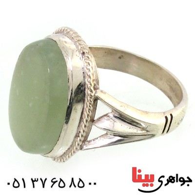انگشتر یشم مردانه درشت بیضی با دعای رزق و روزی _کد:1459