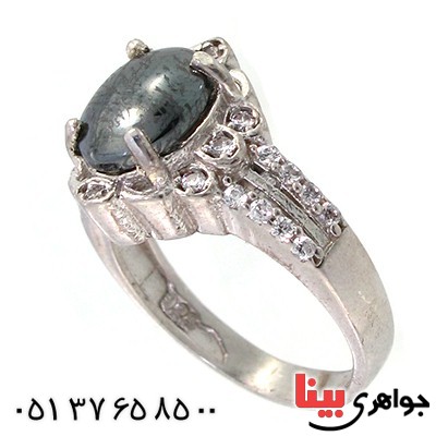 انگشتر حدید صینی زنانه با دعای هفت جلاله مدل گلها _کد:10373