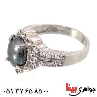 انگشتر حدید صینی زنانه با دعای هفت جلاله مدل گلها _کد:10373