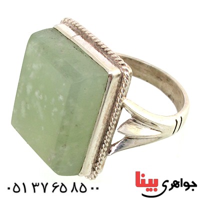 انگشتر یشم مردانه مربعی درشت با دعای رزق و روزی _کد:1463