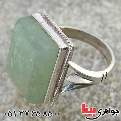 انگشتر یشم مردانه مربعی درشت با دعای رزق و روزی _کد:1463