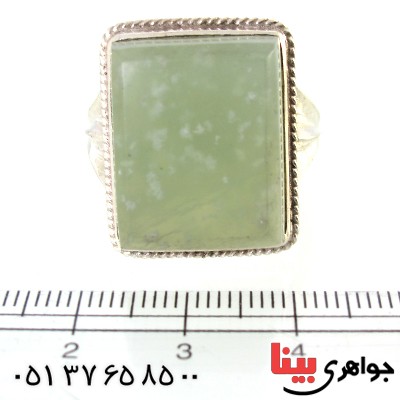 انگشتر یشم مردانه مربعی درشت با دعای رزق و روزی _کد:1463