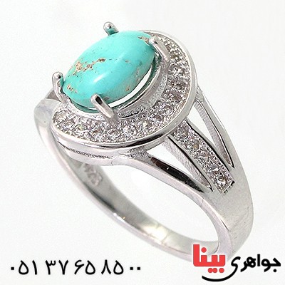 انگشتر فیروزه نیشابوری زنانه مدل دلارا _کد:10375