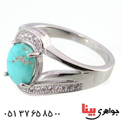 انگشتر فیروزه نیشابوری زنانه مدل دلارا _کد:10375