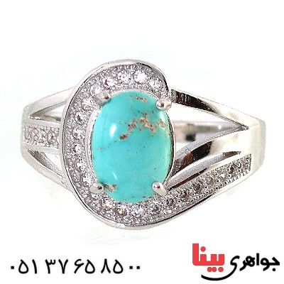 انگشتر فیروزه نیشابوری زنانه مدل دلارا _کد:10375